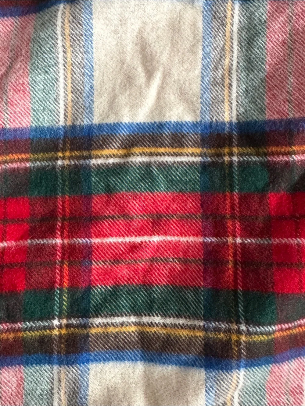 Lord & Taylor Red & Green Plaid Wool Scarf
